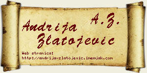 Andrija Zlatojević vizit kartica